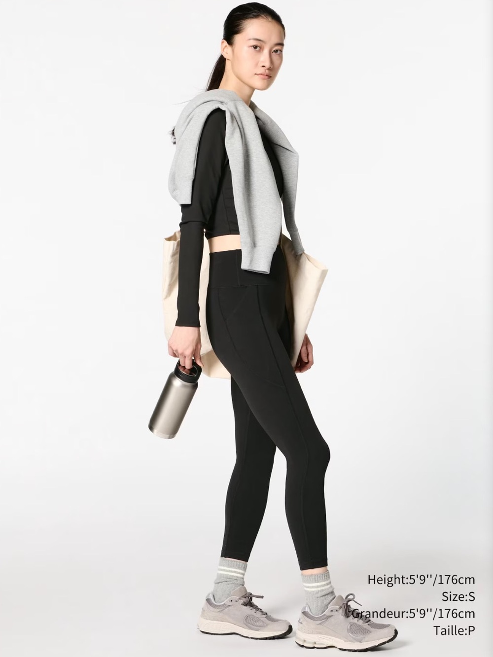 Uniqlo Airism Black High-Waist Pocket Leggings